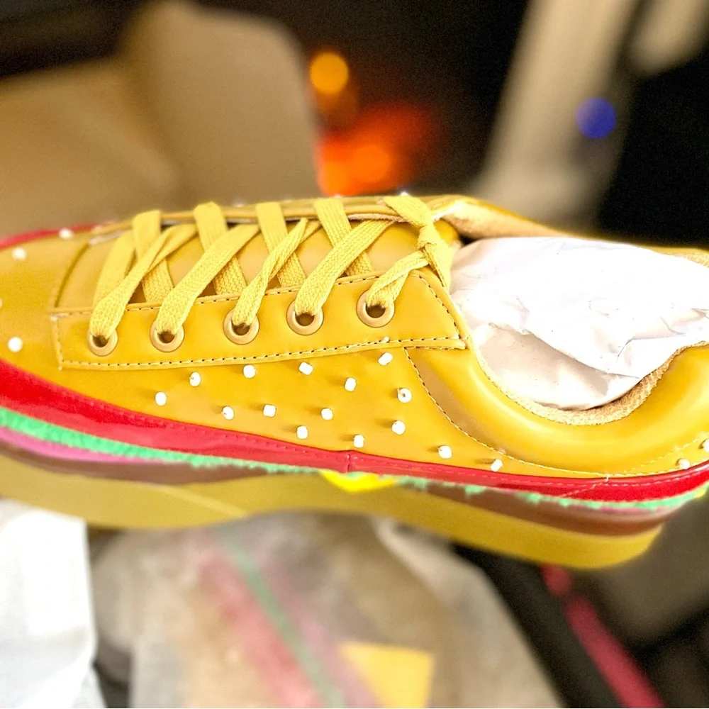 RARE Extra Cheese Please Burger Sneakers - Picture 10 of 11